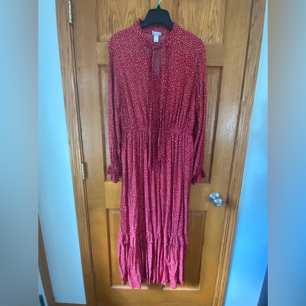 Ava & Viv Red Long Sleeve Maxidress